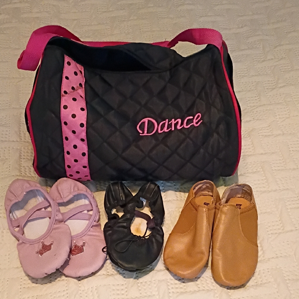 Dance Costume Set with Bag - Pink, Black, Tan